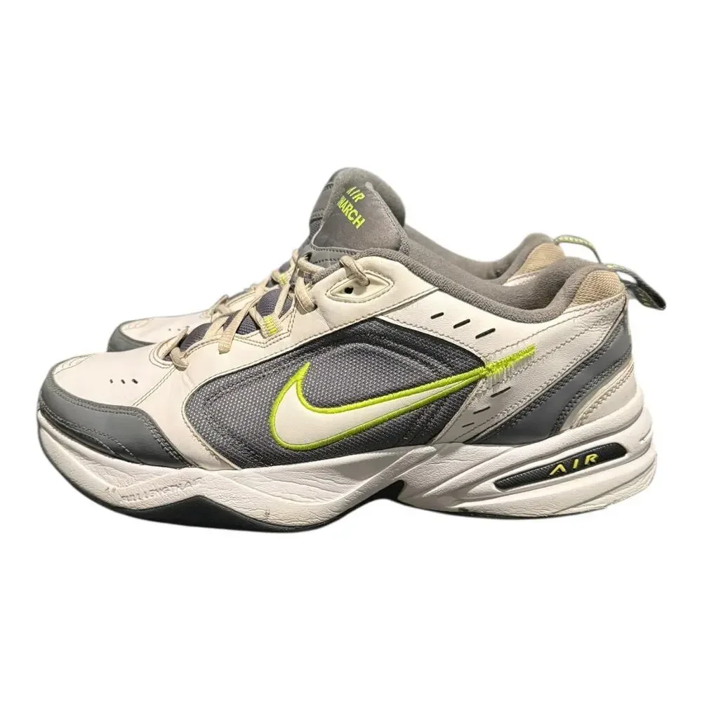 Nike Air Monarch IV Mens Size 13 White Grey Green Walking Sneakers 415445-100
